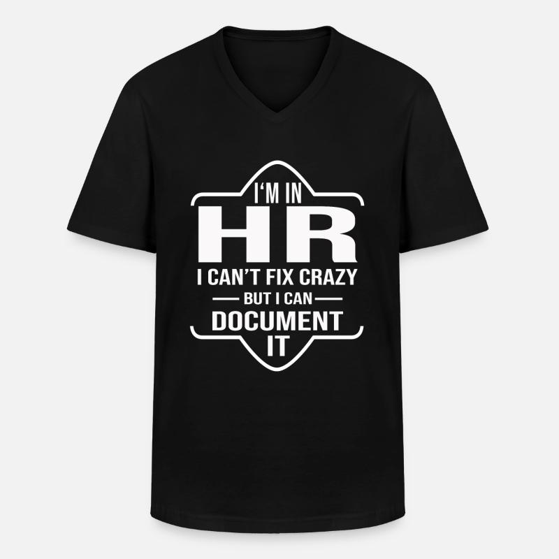 Human Resources HR Manager Personalabteilung - Männer-T-Shirt mit V-Ausschnitt - Schwarz