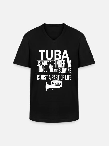 Tuba Instrument muzyczny Tubas Tuba Player - Klasyczna koszulka męska z dekoltem w serek - czarny