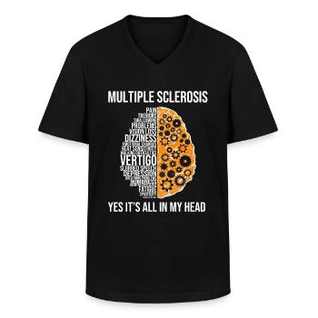 Sclérose en plaques conscience boucle orange - T-shirt col V Homme - noir - Devant - AI Model Male 178 dark (178cm)