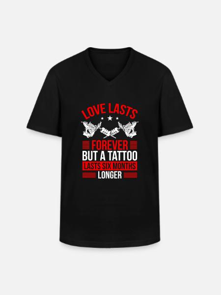 Tattooist Tattos vare længere end Tattoo Artist - Klassisk herre T-shirt med V-udskæring - sort