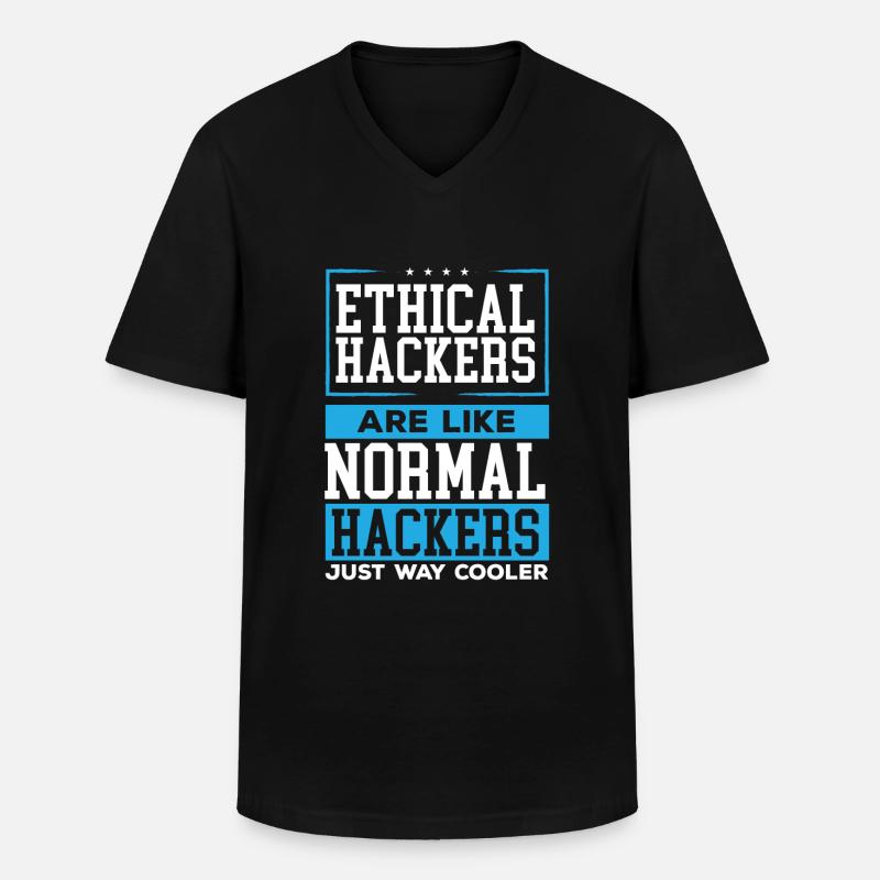 Ethical Hacking Programmer Online Cybersecurity - Männer-T-Shirt mit V-Ausschnitt - Schwarz
