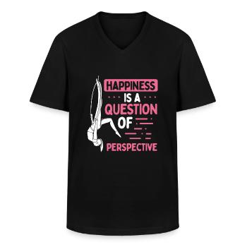 Aerial Circus Aerial Hoop Happiness Aerialist - T-shirt col V Homme - noir - Devant - AI Model Male 178 dark (178cm)