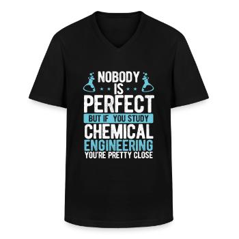 Chemical Engineering Process Chemical Engineer - Men's V-Neck T-Shirt - black - Front - AI Model Male 178 dark (178cm)