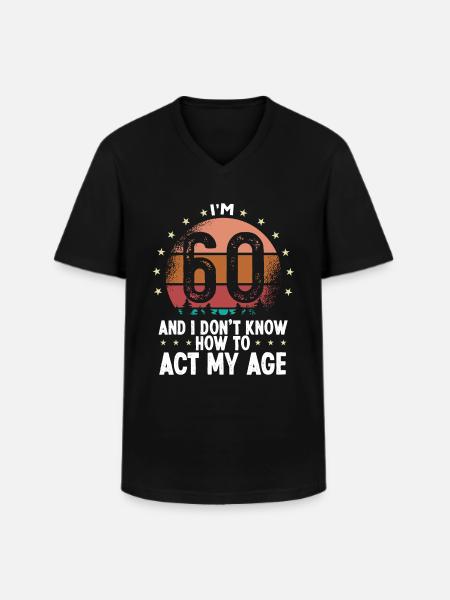 60 års fødselsdag for kvinder Humor Sjov 60 år gammel - Klassisk herre T-shirt med V-udskæring - sort