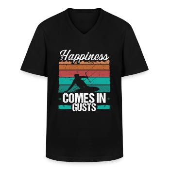 Kiteboarding Vintage Windsurfing Windsurfer Retro - Männer-T-Shirt mit V-Ausschnitt - Schwarz - Vorne - AI Model Male 178 dark (178cm)