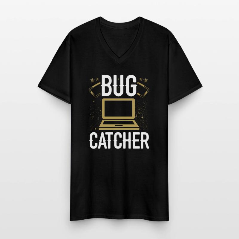 Quality Assurance Bug Catcher Testing QA Engineer Men's V-Neck T-Shirt