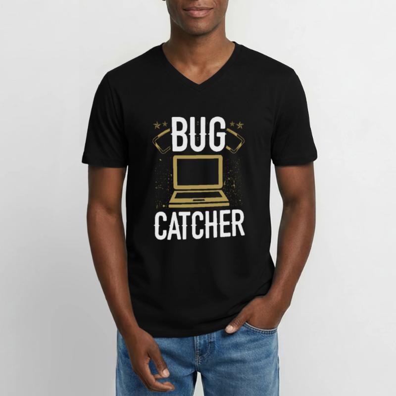 Quality Assurance Bug Catcher Testing QA Engineer Men's V-Neck T-Shirt