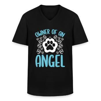 Grieving Dog Remembrance Dog Grief Pet Loss of Dog - Men's V-Neck T-Shirt - black - Front - AI Model Male 178 dark (178cm)