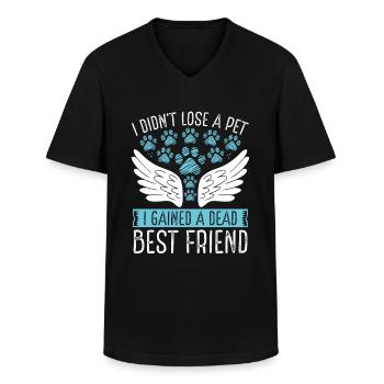 Dog Loss of Pet Friend of an Dog Grief Remembrance - Men's V-Neck T-Shirt - black - Front - AI Model Male 178 dark (178cm)