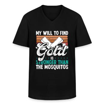 Gold Panner Will to find Gold Prospector Mosquitos - Männer-T-Shirt mit V-Ausschnitt - Schwarz - Vorne - AI Model Male 178 dark (178cm)