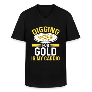 Gold Digging is my Cardio Prospector Panner Miner - Männer-T-Shirt mit V-Ausschnitt - Schwarz - Vorne - AI Model Male 178 dark (178cm)