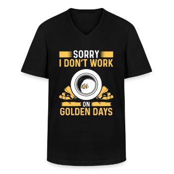 Gold Prospector Humor Dont work golden days MinerG - Männer-T-Shirt mit V-Ausschnitt - Schwarz - Vorne - AI Model Male 178 dark (178cm)