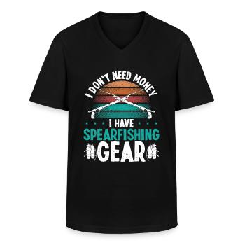 Spearfisher Gear Vintage Freediving Apnoe Diver - Männer-T-Shirt mit V-Ausschnitt - Schwarz - Vorne - AI Model Male 178 dark (178cm)