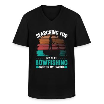 Bowfisher Bowfishing Spot Bowhunter Pêcheur - T-shirt col V Homme - noir - Devant - AI Model Male 178 dark (178cm)
