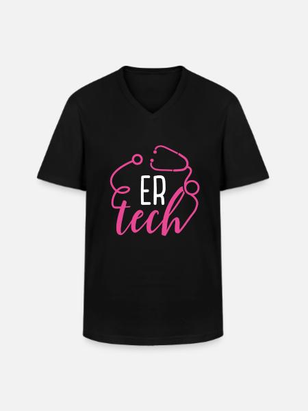 Technicien en salle d'urgence - T-shirt col V Homme - noir