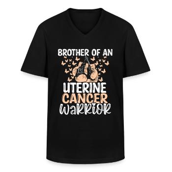 Sensibilisation au cancer de l’utérus Frères jumeaux Frère et sœur - T-shirt col V Homme - noir - Devant - AI Model Male 178 dark (178cm)