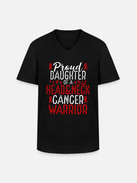 Head&Neck Cancer Awareness for Daughter Ribbon - Men's V-Neck T-Shirt - black