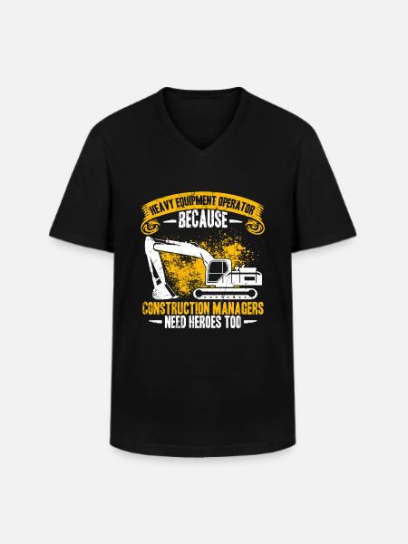 Gestionnaire d'opérateurs d'excavatrices - T-shirt col V Homme - noir