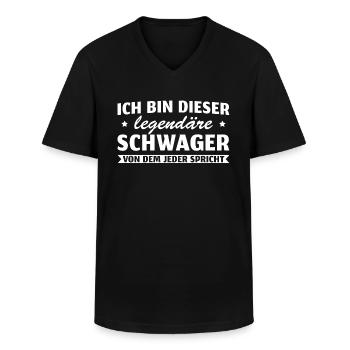 Legendärer Schwager von dem jeder spricht - Männer-T-Shirt mit V-Ausschnitt - Schwarz - Vorne - AI Model Male 178 dark (178cm)