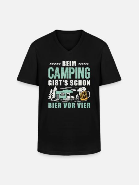 Wohnmobil Camping Bier Camper - Männer-T-Shirt mit V-Ausschnitt - Schwarz