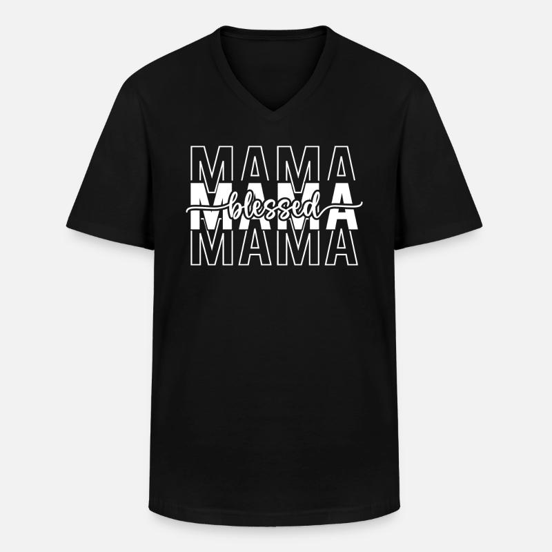 Mama - Männer-T-Shirt mit V-Ausschnitt - Schwarz