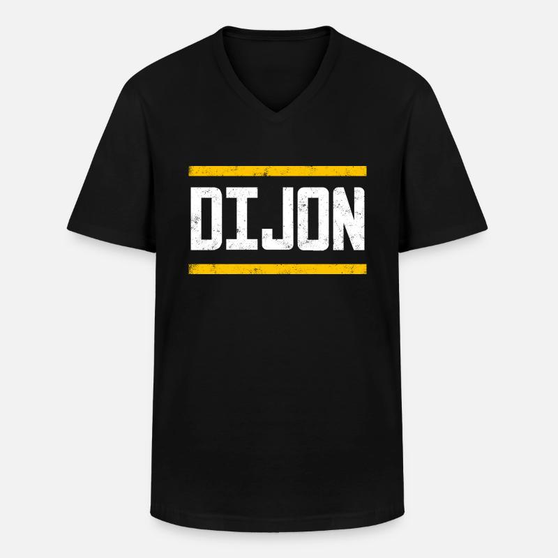 Dijon - Männer-T-Shirt mit V-Ausschnitt - Schwarz