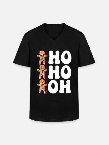 Christmas Gingerbread Gingerbread Man - Men's V-Neck T-Shirt - black