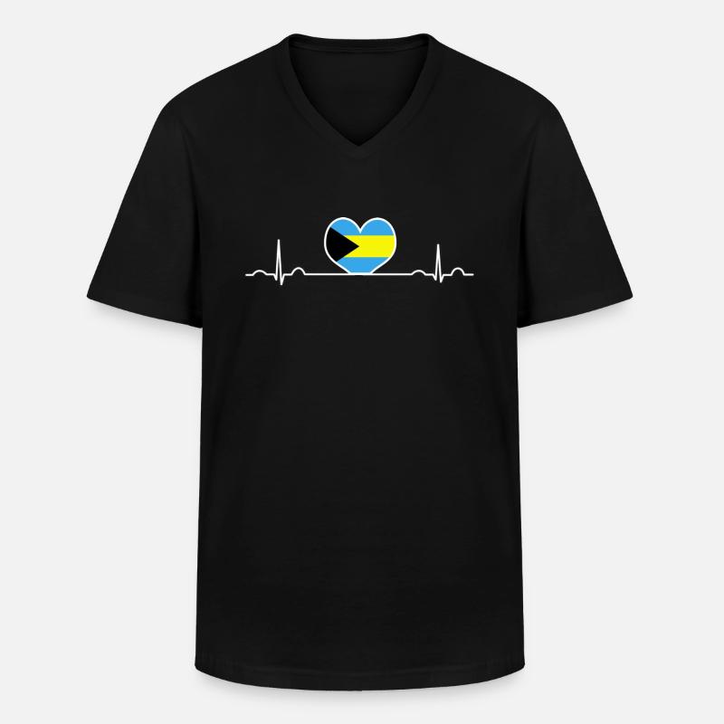 Bahamas - Männer-T-Shirt mit V-Ausschnitt - Schwarz