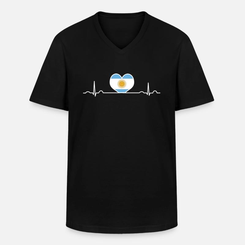 Argentinien - Männer-T-Shirt mit V-Ausschnitt - Schwarz