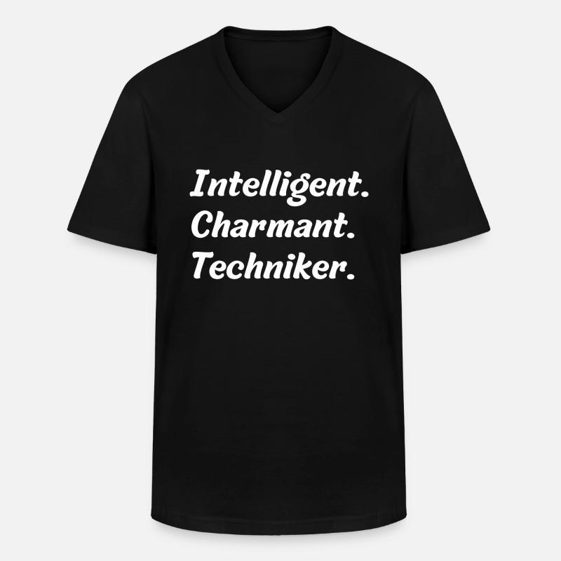 Intelligent. Charmant. Techniker - Männer-T-Shirt mit V-Ausschnitt - Schwarz