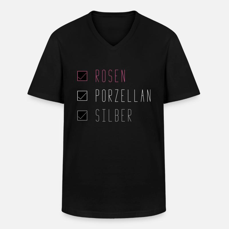 Silberne Hochzeit Jubiläum Geschenk - Männer-T-Shirt mit V-Ausschnitt - Schwarz