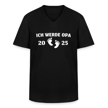 Frischgebackener Großvater 2025 Werdender Opa - Männer-T-Shirt mit V-Ausschnitt - Schwarz - Vorne - AI Model Male 178 dark (178cm)