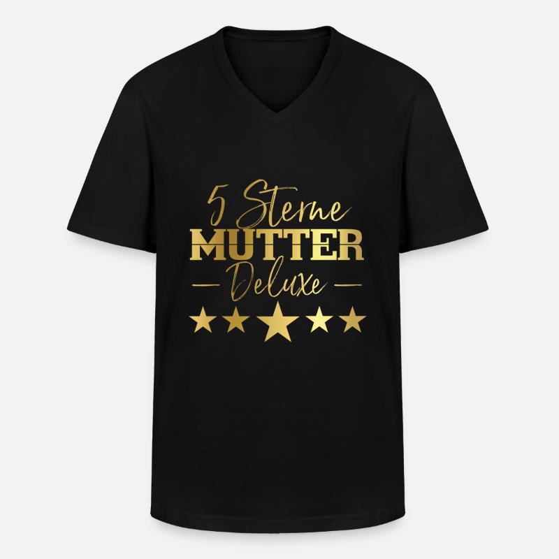 5 Sterne Mutter Deluxe 2 - Männer-T-Shirt mit V-Ausschnitt - Schwarz