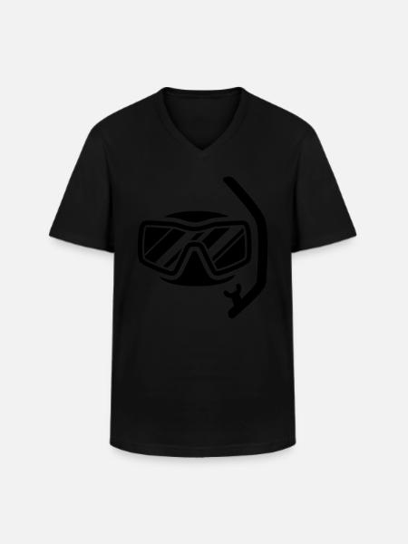 Diving goggles Silhouette - Men's V-Neck T-Shirt - black