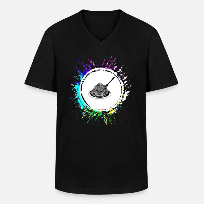 Spaghetti symbol - Männer-T-Shirt mit V-Ausschnitt - Schwarz