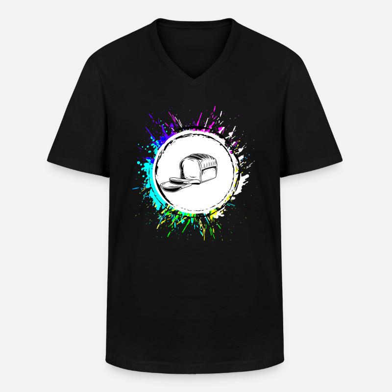 Brot Backen Bäcker - Männer-T-Shirt mit V-Ausschnitt - Schwarz