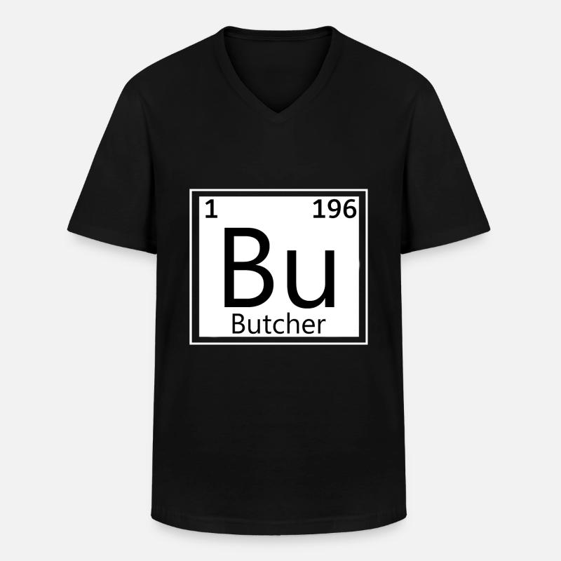 Metzger Periodensystem Fleisch Fleischer - Männer-T-Shirt mit V-Ausschnitt - Schwarz