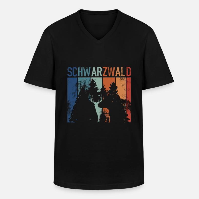 Schwarzwald - Männer-T-Shirt mit V-Ausschnitt - Schwarz