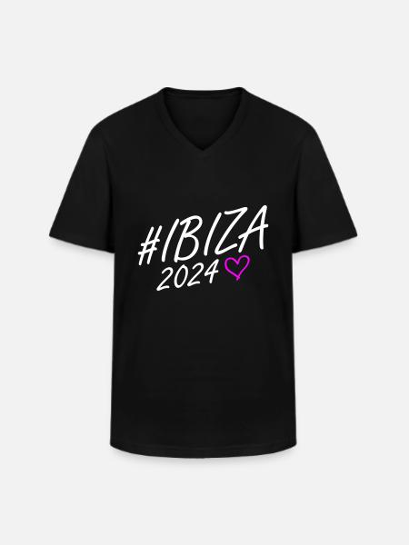Ibiza 2024 Heart Trip - Men's V-Neck T-Shirt - black