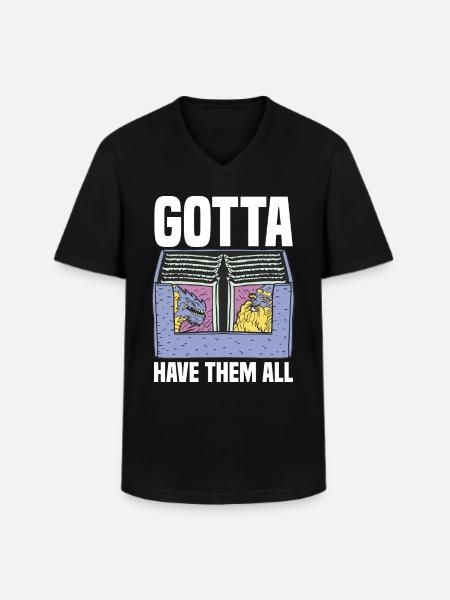 Karten sammler - Männer-T-Shirt mit V-Ausschnitt - Schwarz