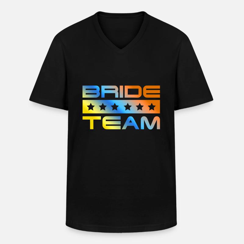 Bride Crew Bunt - Männer-T-Shirt mit V-Ausschnitt - Schwarz