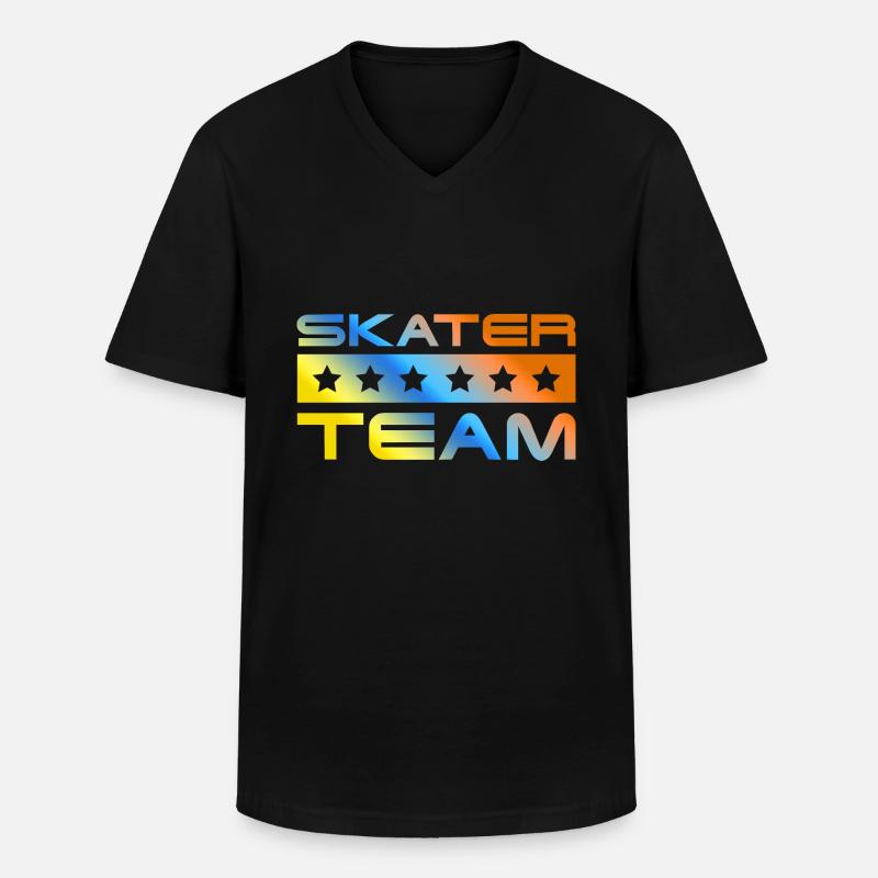 Skater Crew Bunt - Männer-T-Shirt mit V-Ausschnitt - Schwarz