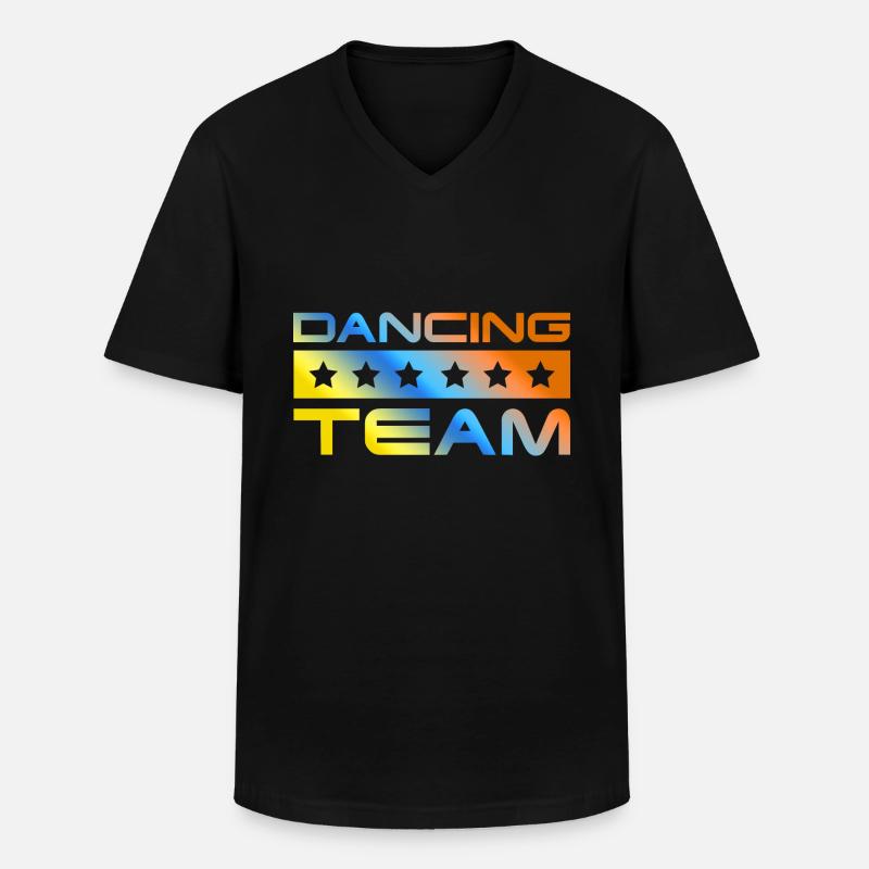 Dancing Crew Bunt - Männer-T-Shirt mit V-Ausschnitt - Schwarz