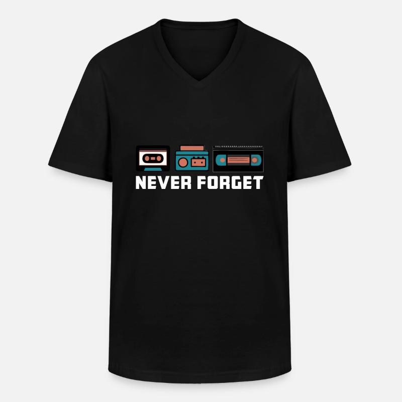 Never Forget - Männer-T-Shirt mit V-Ausschnitt - Schwarz