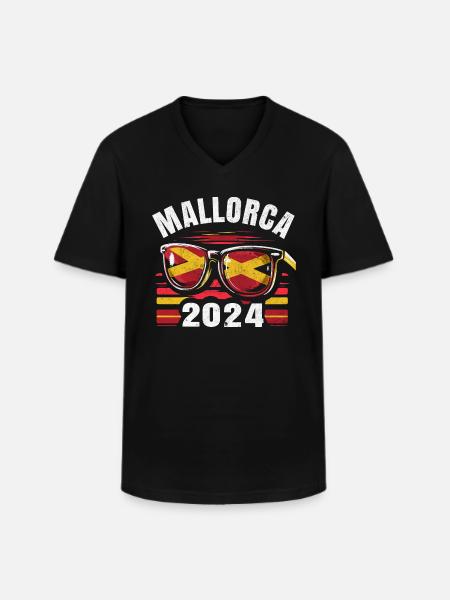 Mallorca 2024 - Men's V-Neck T-Shirt - black