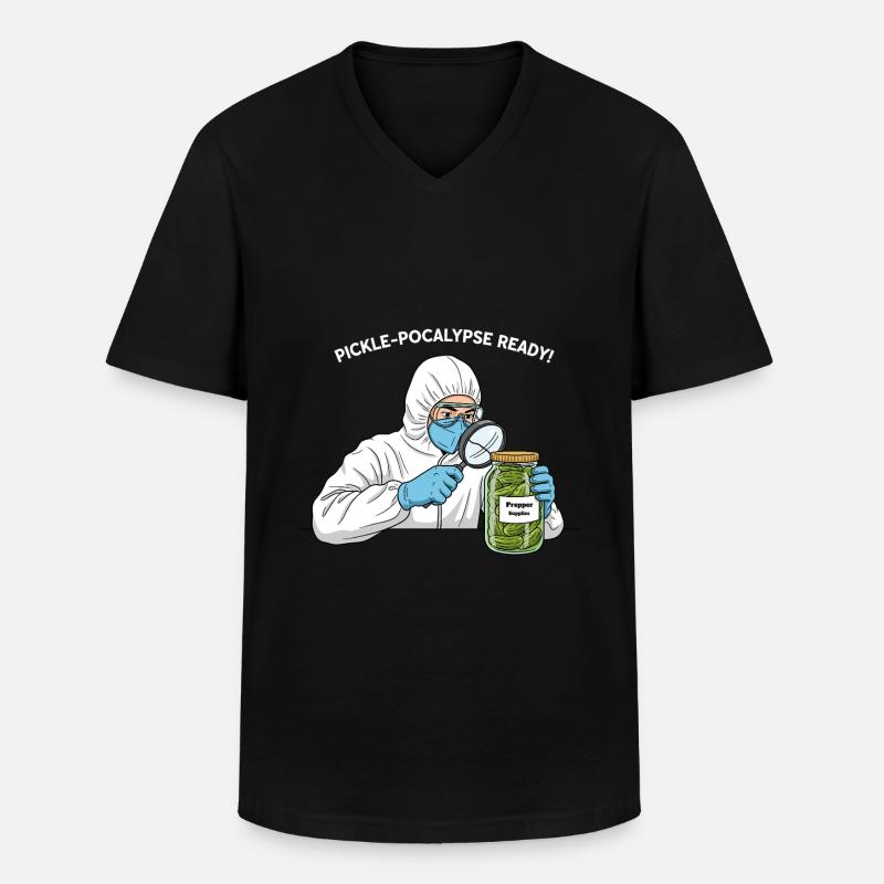 Pickle-pocalypse Ready ! - Männer-T-Shirt mit V-Ausschnitt - Schwarz