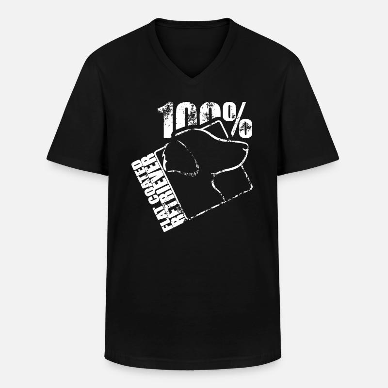 FLAT COATED RETRIEVER 100 - Männer-T-Shirt mit V-Ausschnitt - Schwarz