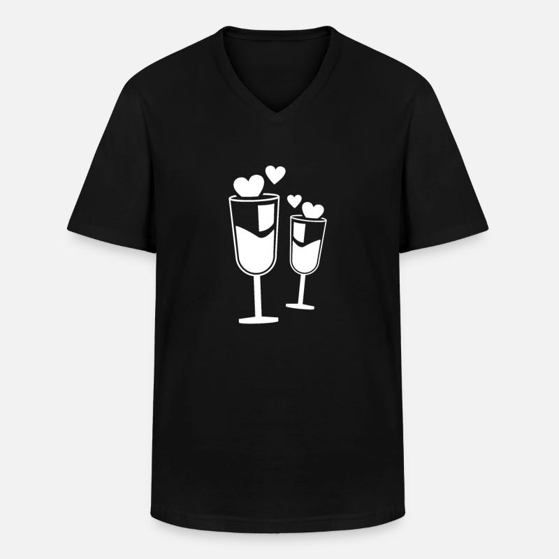 Hochzeit - Männer-T-Shirt mit V-Ausschnitt - Schwarz