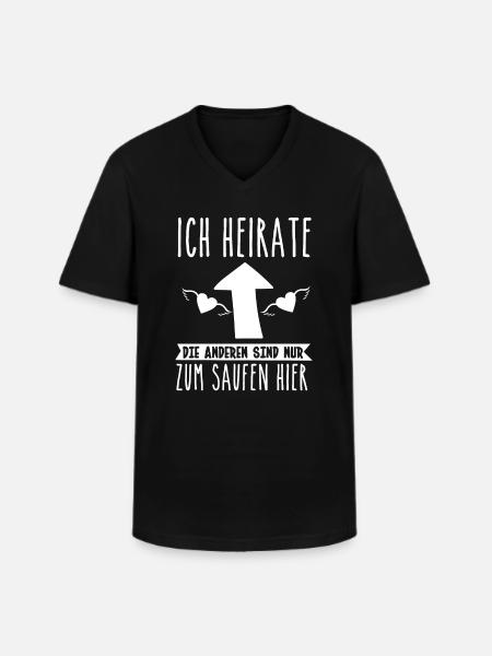 Engagement Wedding Groom - Men's V-Neck T-Shirt - black