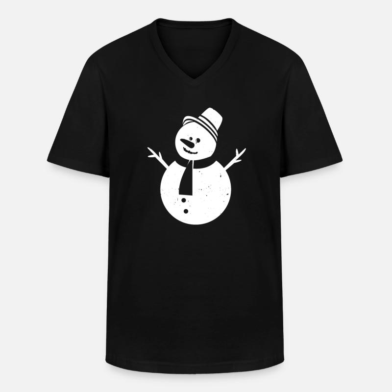Winter - Männer-T-Shirt mit V-Ausschnitt - Schwarz